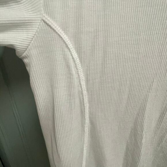 Asos Maternity Size 2 White Ribbed Top Tunic Side Slit - Picture 5 of 5